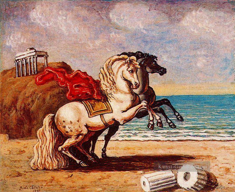 Pferde und Tempel 1949 Giorgio de Chirico Surrealismus Ölgemälde